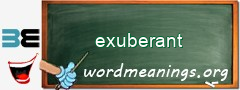 WordMeaning blackboard for exuberant